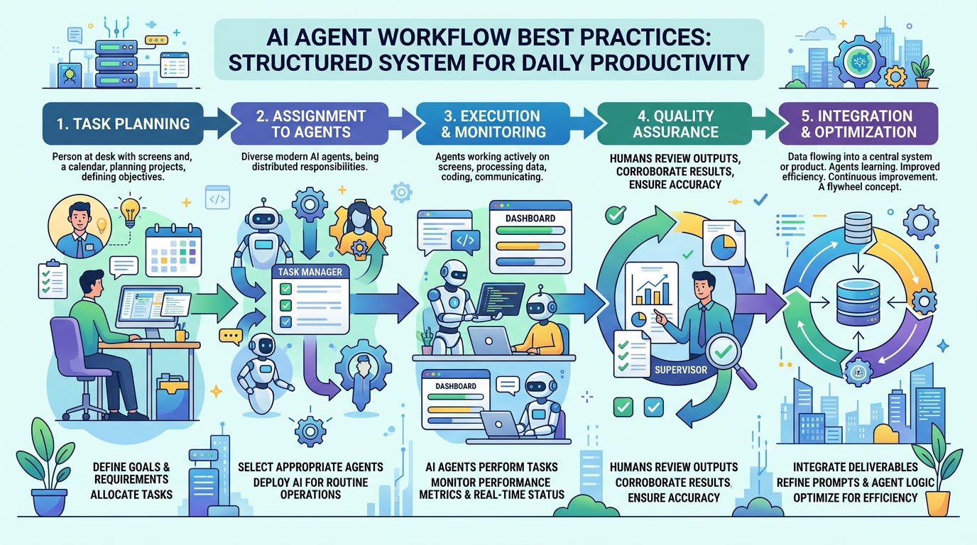 AI agent workflow best practices — structured system for daily productivity