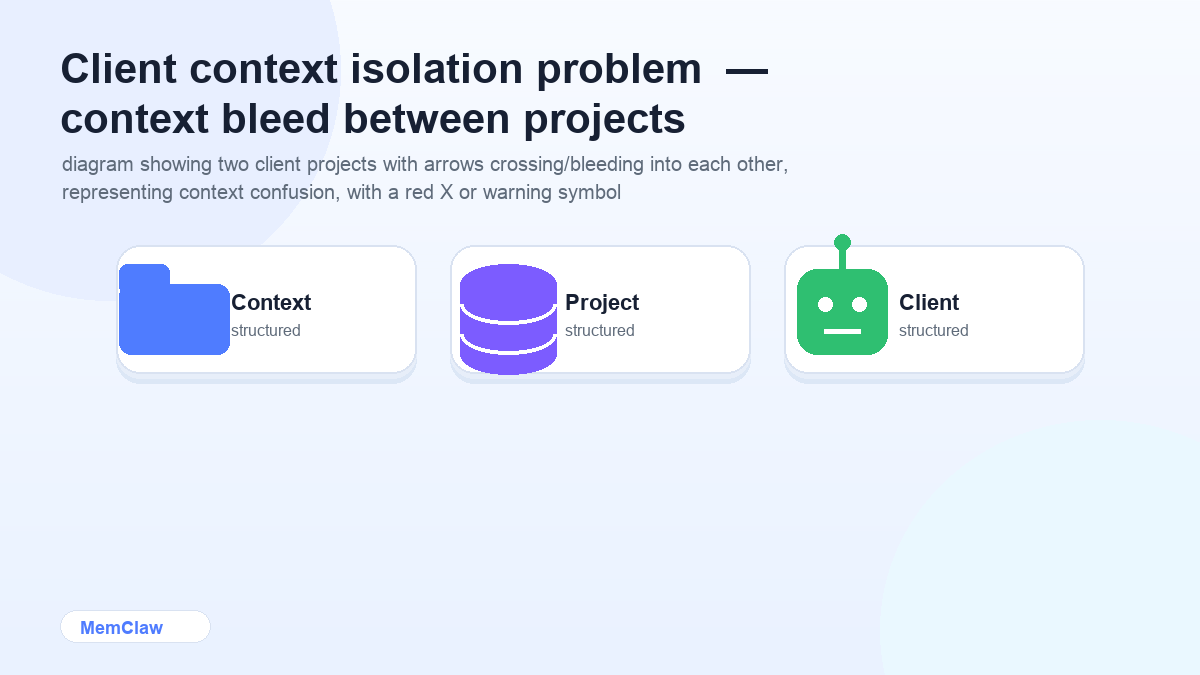 Client context isolation problem — context bleed between projects