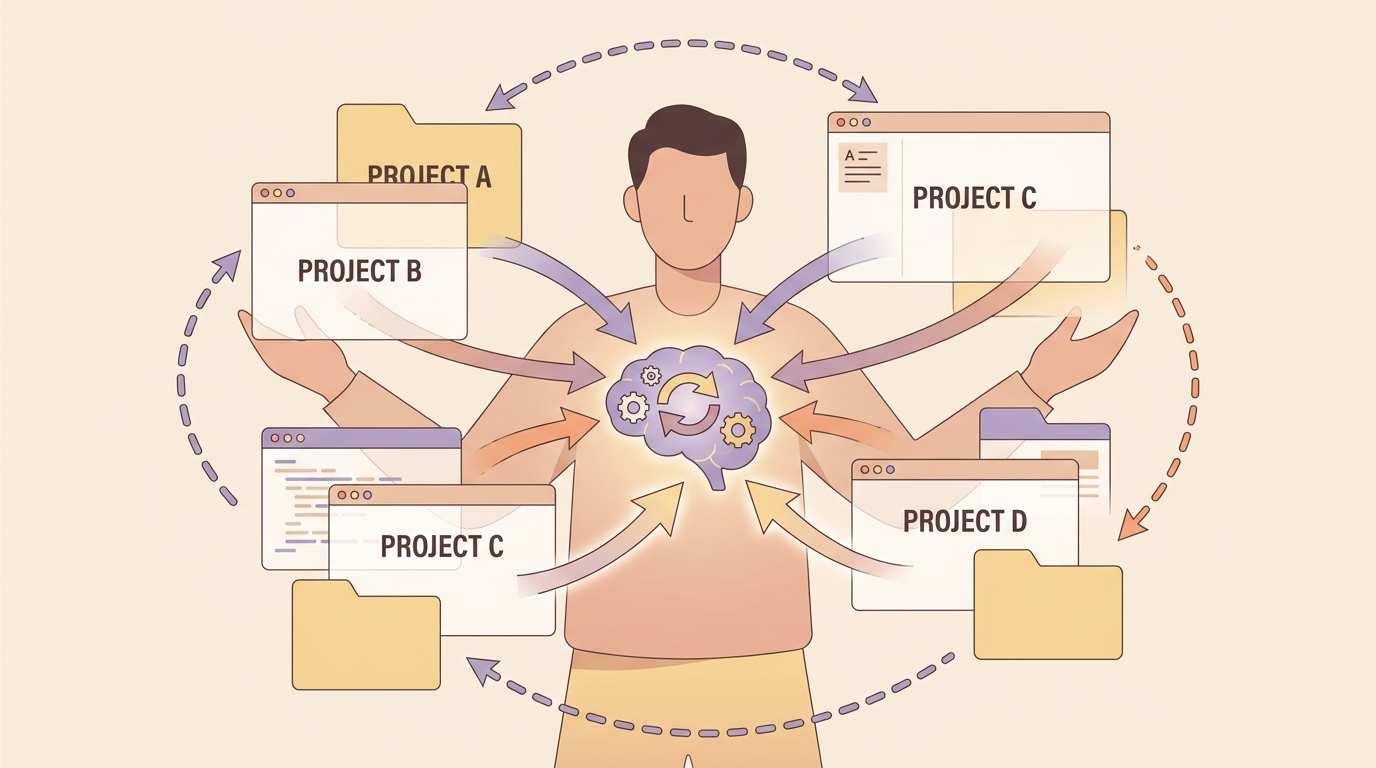 Multi-project context switching and knowledge management