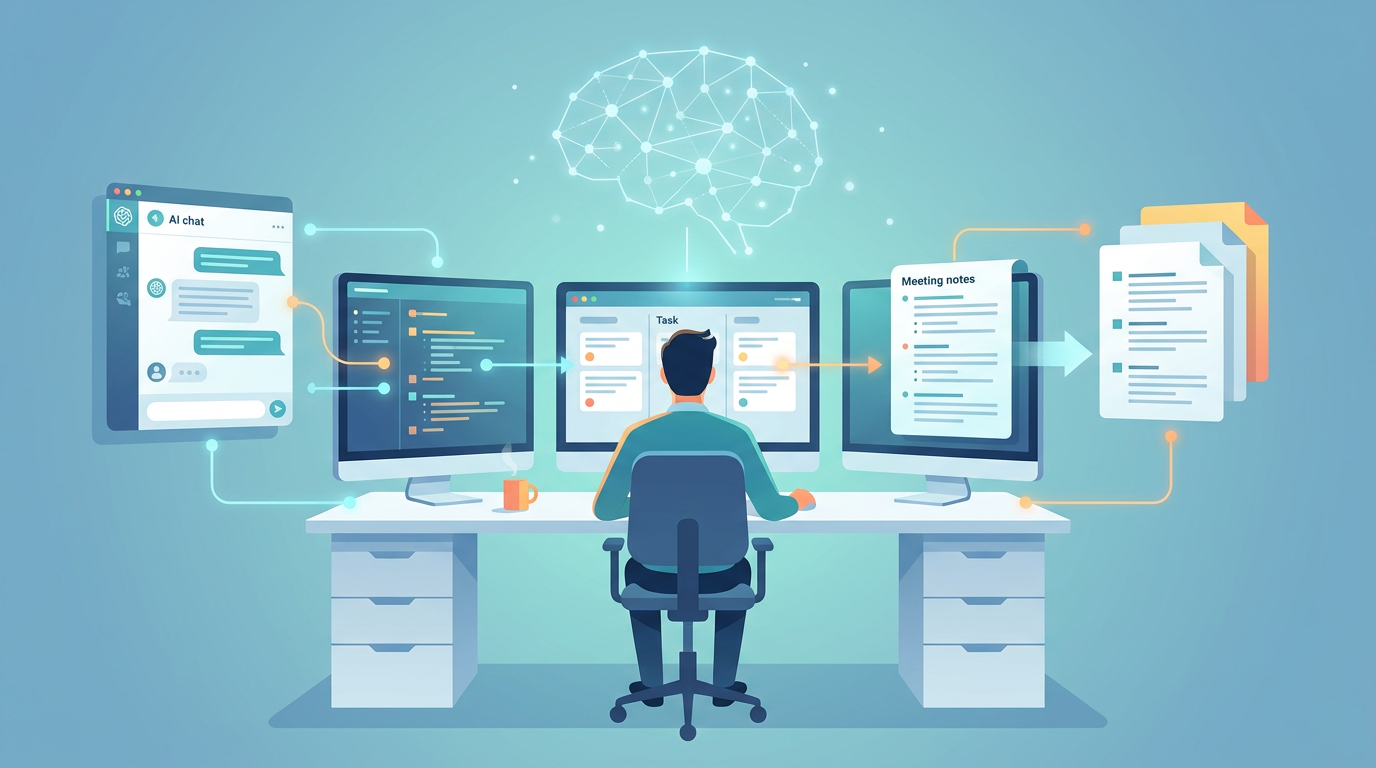 Generative AI for project management — hero illustration